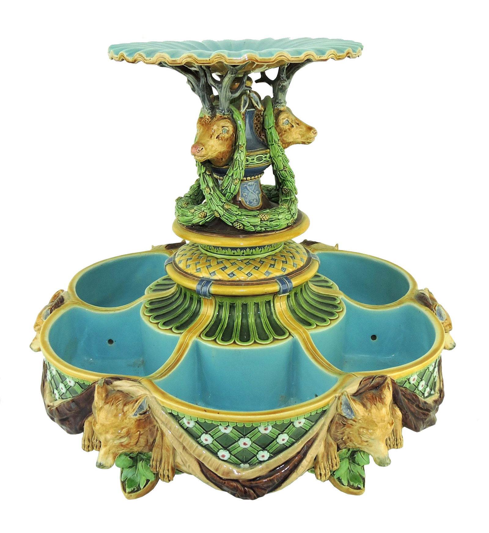 Rare  Minton Majolica Ice- Stand c.1870 (1 of 8)