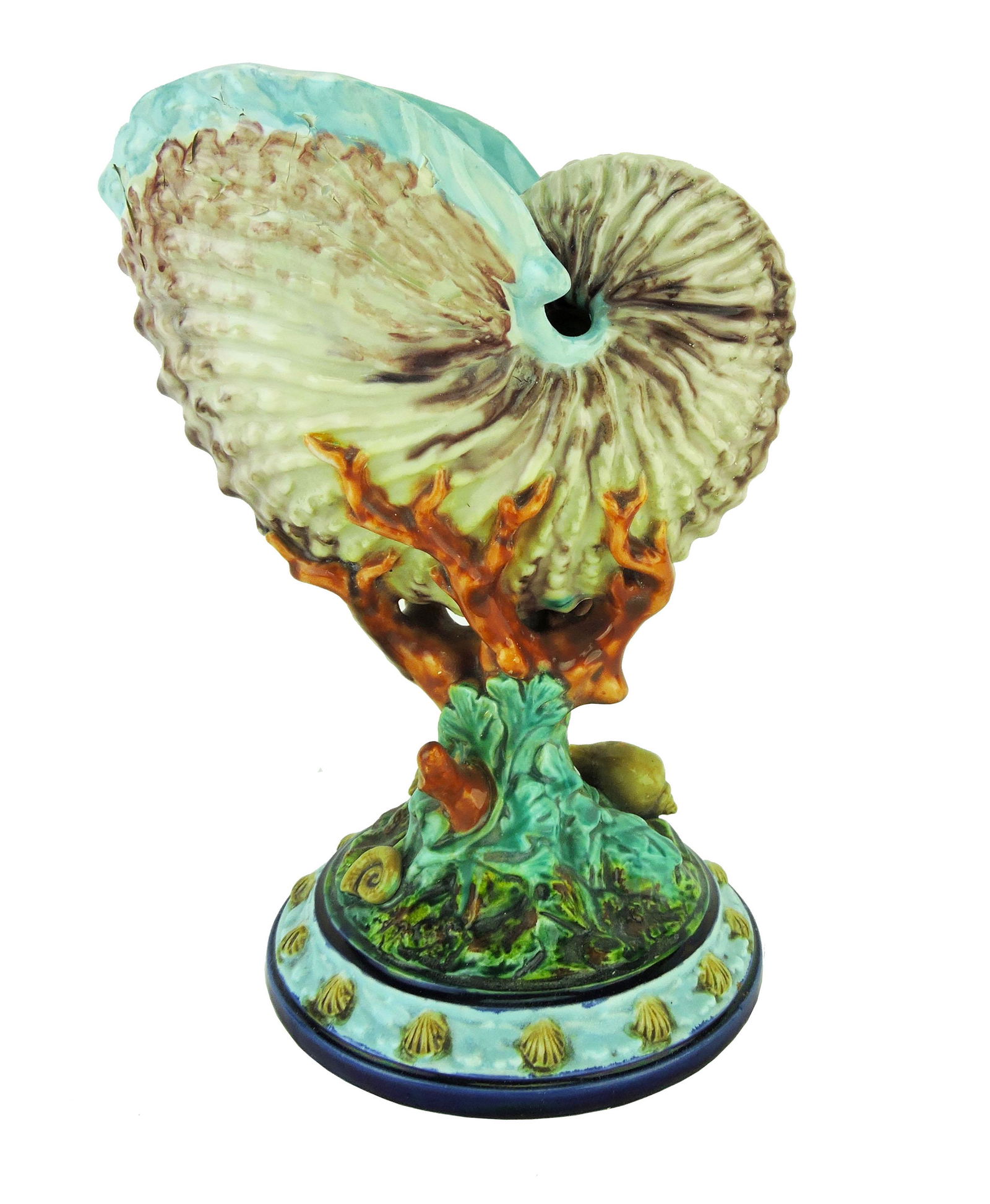 Royal Worcester Majolica Nautilus (1 of 4)