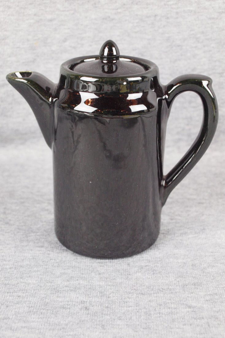 Bauer Pottery black individual coffee pot, 5 1/2": Bauer Pottery black individual coffee pot, 5 1/2"