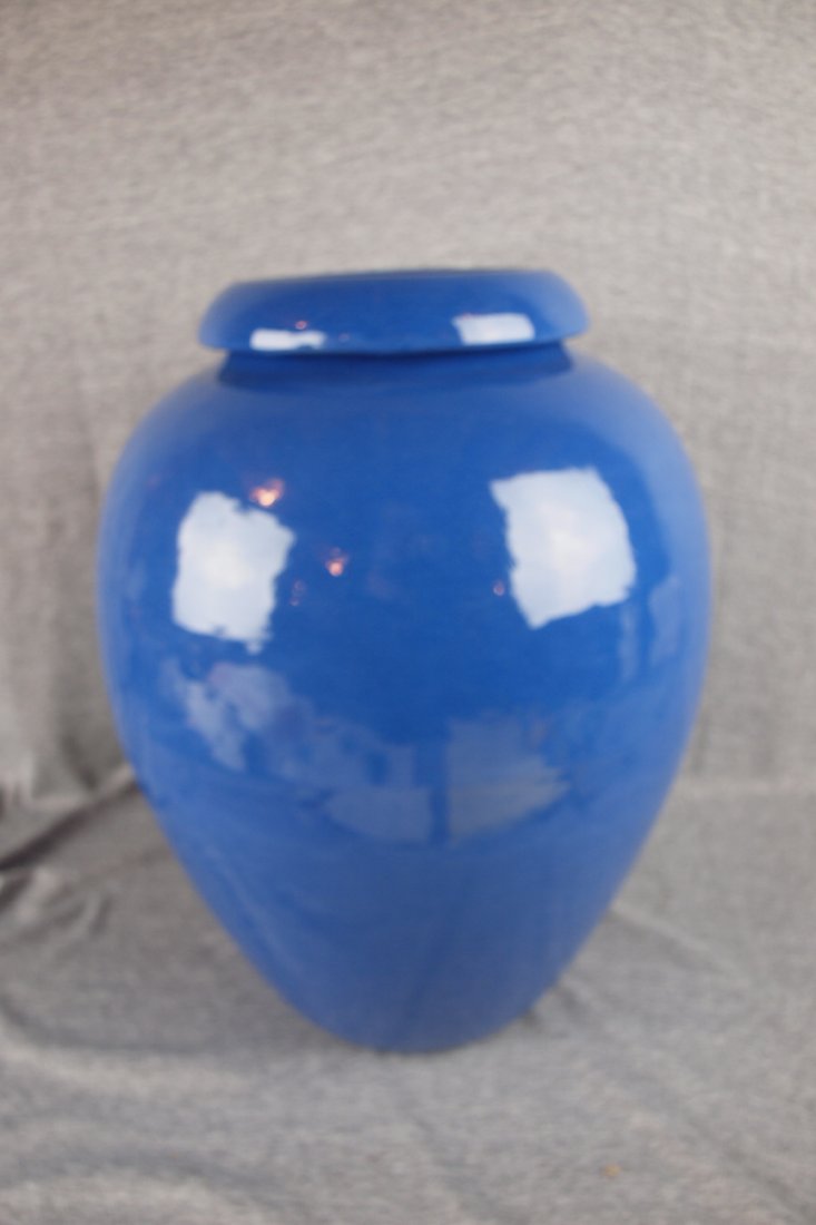 Bauer Pottery large cobalt oil jar, 15 1/2": Bauer Pottery large cobalt oil jar, 15 1/2"