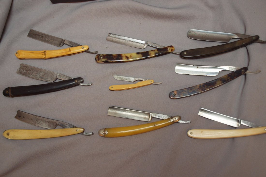 Lot of 9 straight razors: Lot of 9 straight razors
