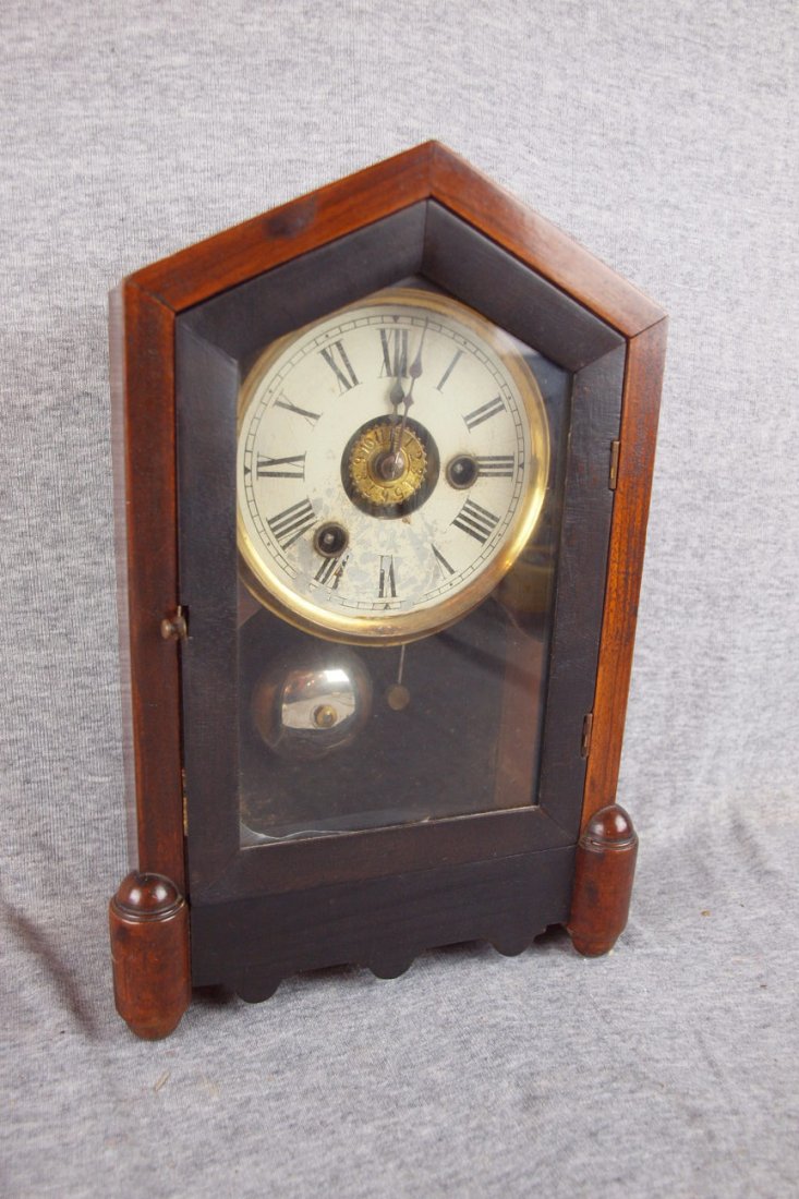 German shelf clock with time and strike, 11 1/2" : German shelf clock with time and strike, 11 1/2"