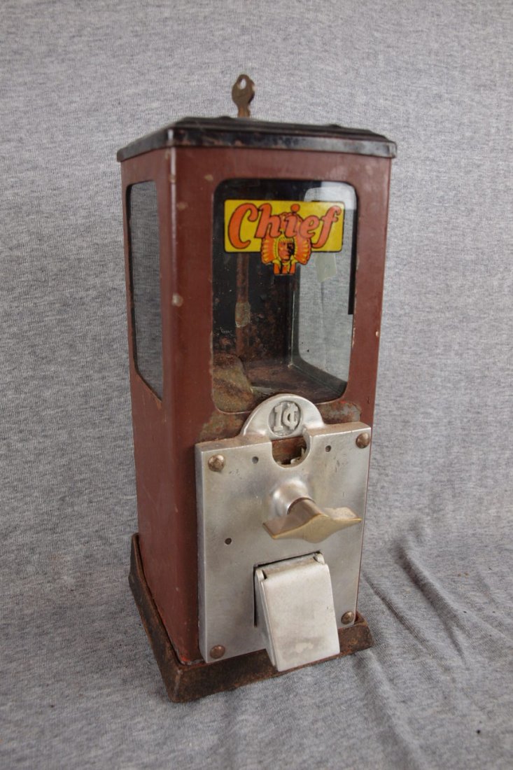 Chief 1 cent peanut machine, 12" : Chief 1 cent peanut machine, 12"