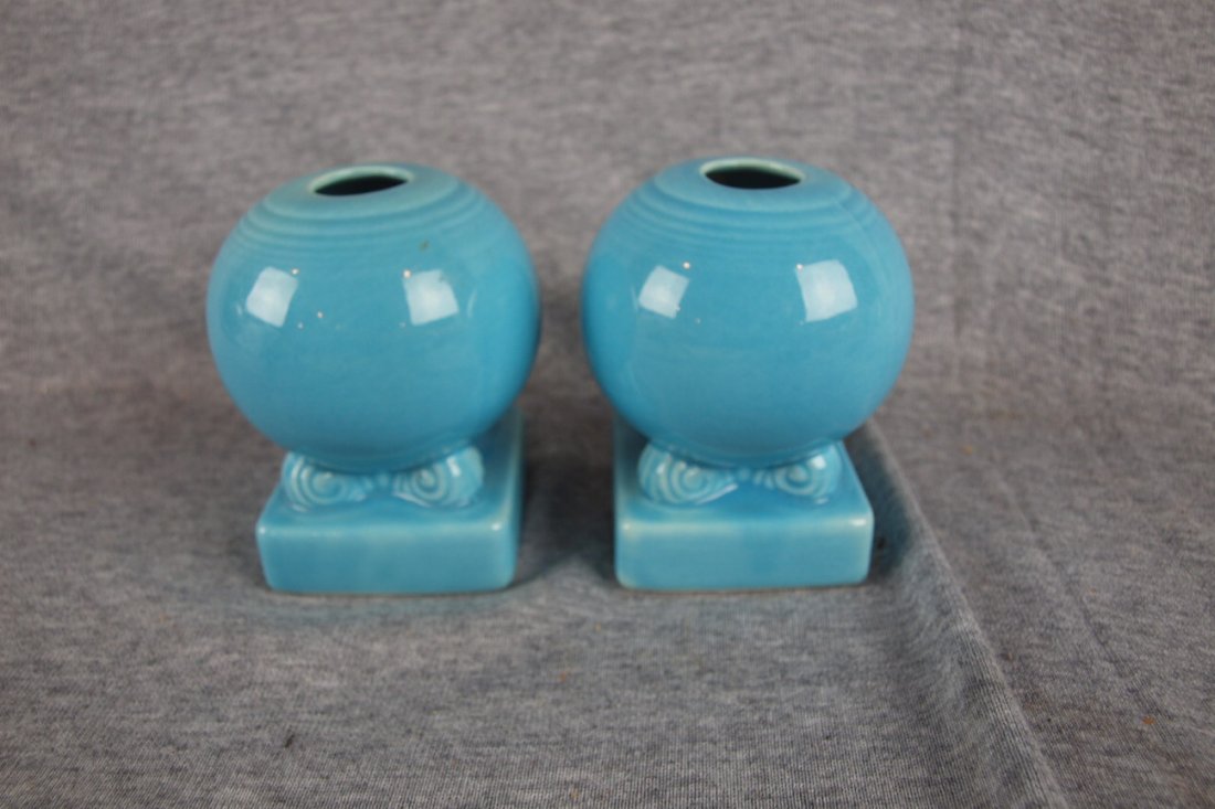 Fiesta pair of bulb candle holders, turquoise : Fiesta pair of bulb candle holders, turquoise
