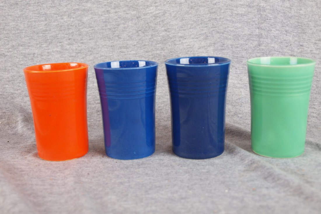 Fiesta juice tumblers - red, 2 cobalt and light g: Fiesta juice tumblers - red, 2 cobalt and light green