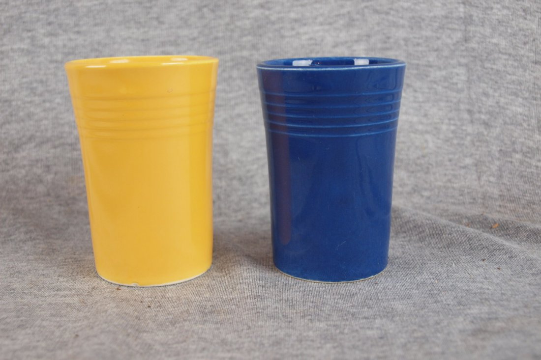 Fiesta juice tumblers - yellow & cobalt: Fiesta juice tumblers - yellow & cobalt
