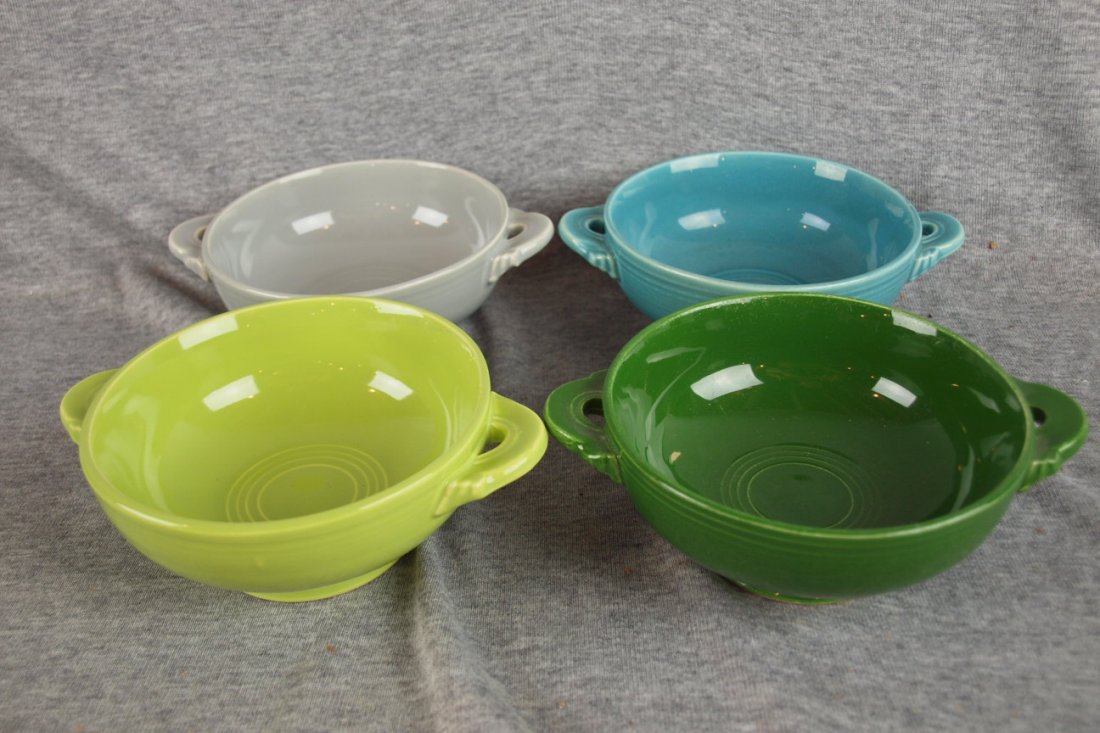 Fiesta cream soup group - gray, turquoise, chartr: Fiesta cream soup group - gray, turquoise, chartreuse and forest green