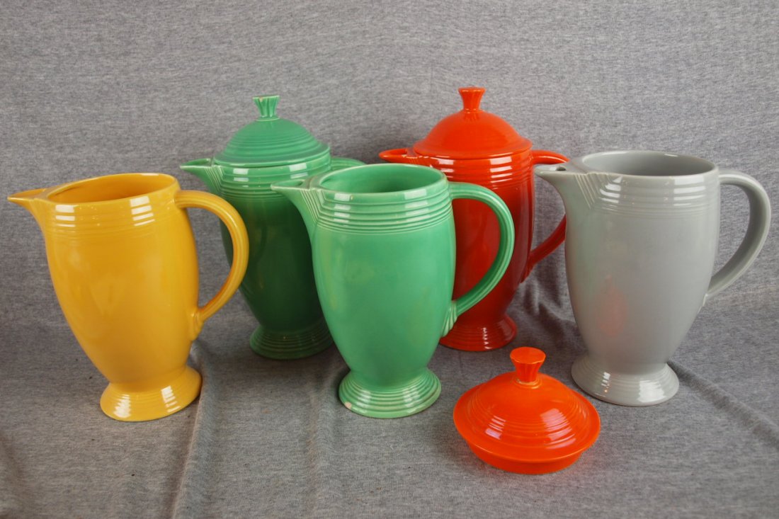 Fiesta lot of coffee pot bases and lids, as is : Fiesta lot of coffee pot bases and lids, as is