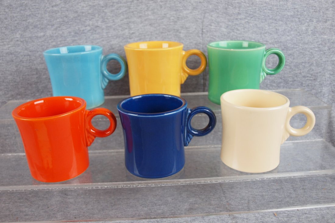 Fiesta mug group - original 6 colors - red, cobal: Fiesta mug group - original 6 colors - red, cobalt, ivory, turquoise, light green (nick) and yellow