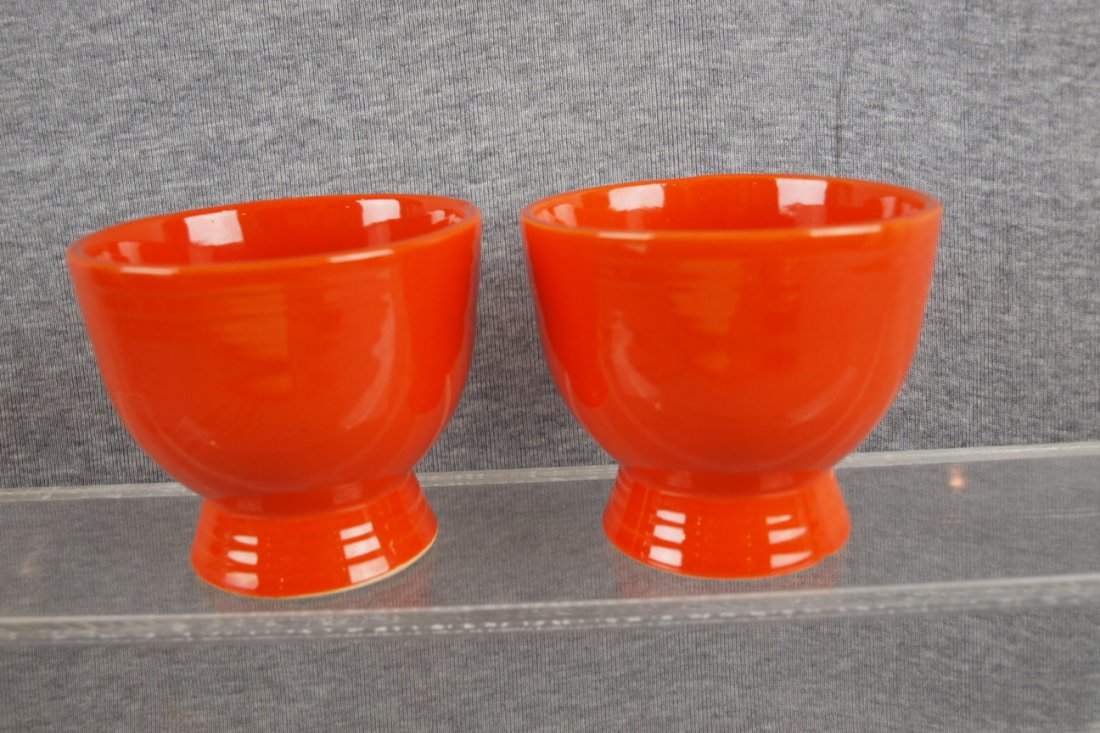 Fiesta lot of 2 red jumbo egg cups: Fiesta lot of 2 red jumbo egg cups