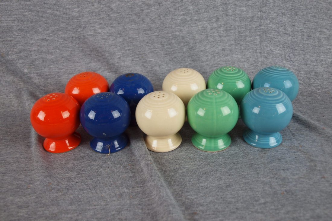 Fiesta shaker group - 5 pair - red, cobalt, ivory: Fiesta shaker group - 5 pair - red, cobalt, ivory, turquoise and light green