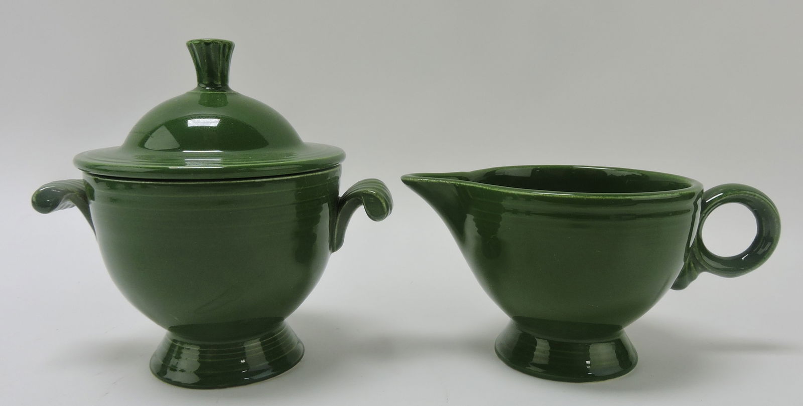 Fiesta cream & sugar, dark green: .
