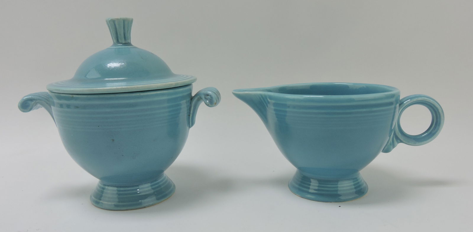 Fiesta cream & sugar, turquoise: .