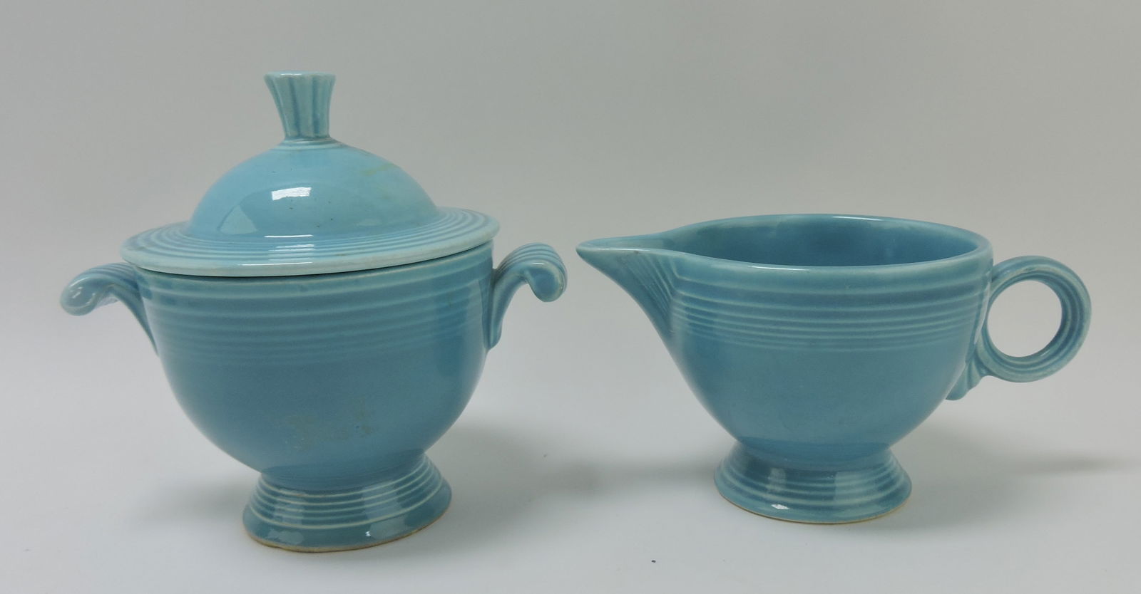 Fiesta cream & sugar, turquoise: .