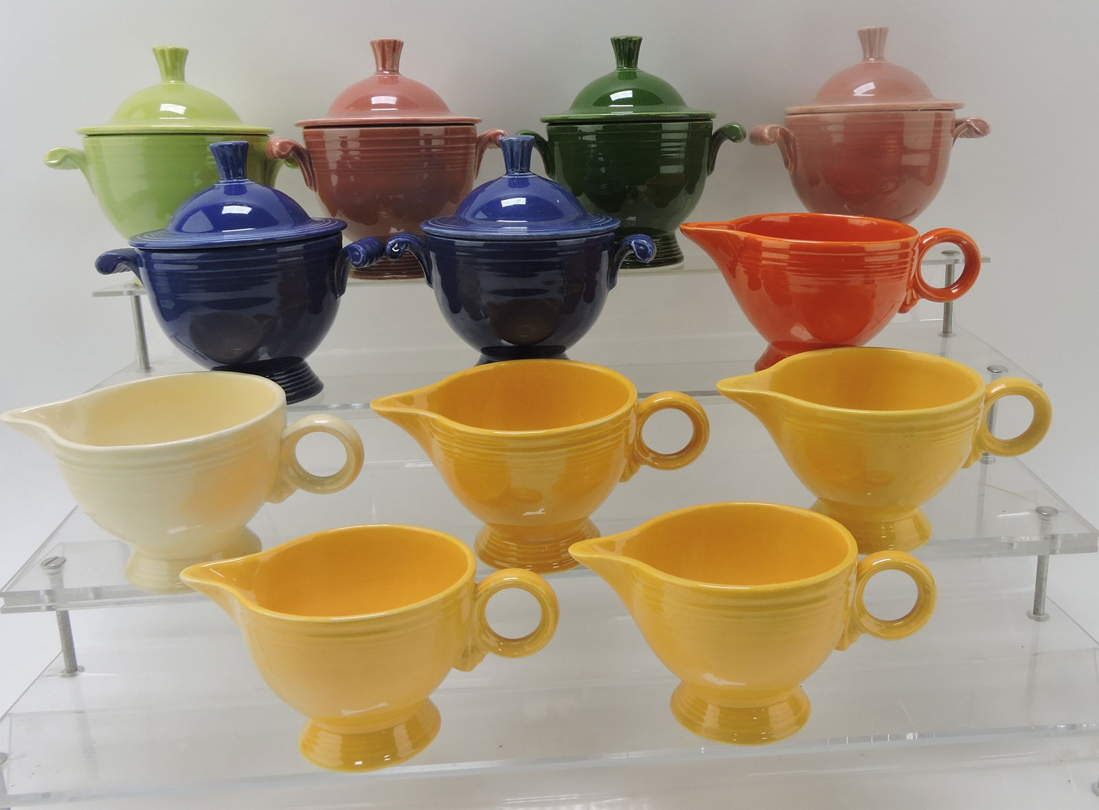 Fiesta cream & sugar group, 6 sugars,: 6 creamers