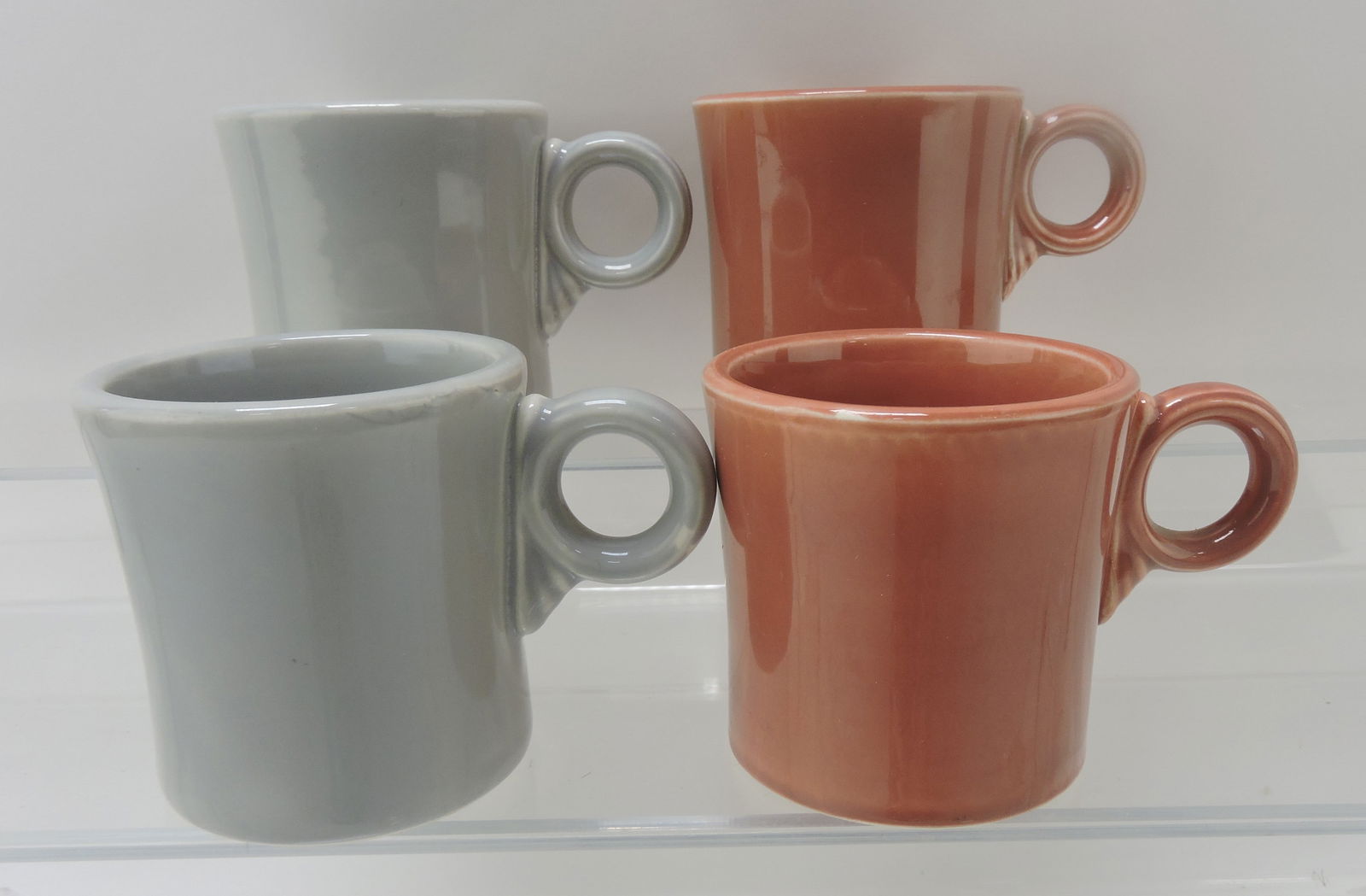Fiesta mug group, 2 rose, 2 gray: .