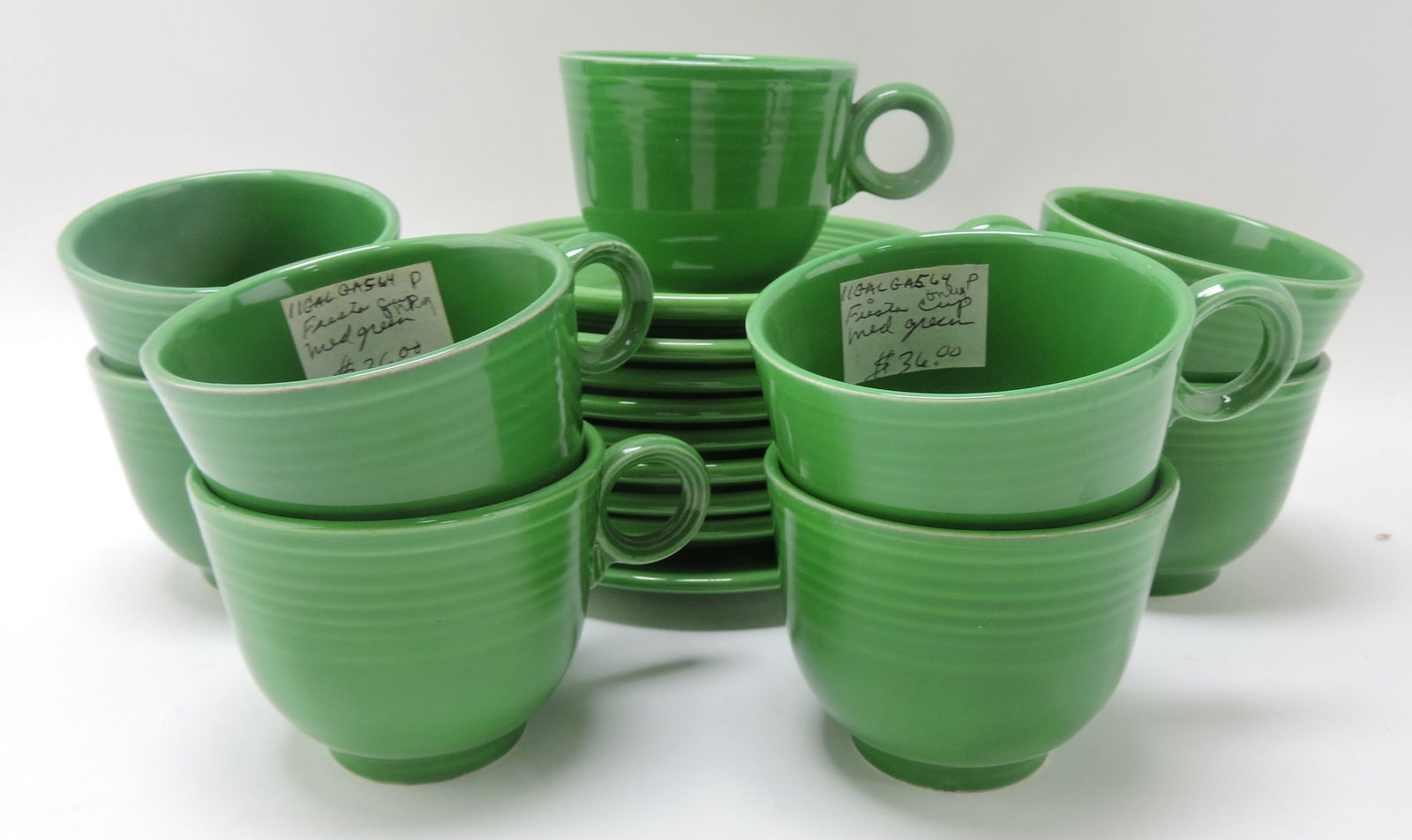 Fiesta cup & saucer group, 9 medium green (1 of 1)