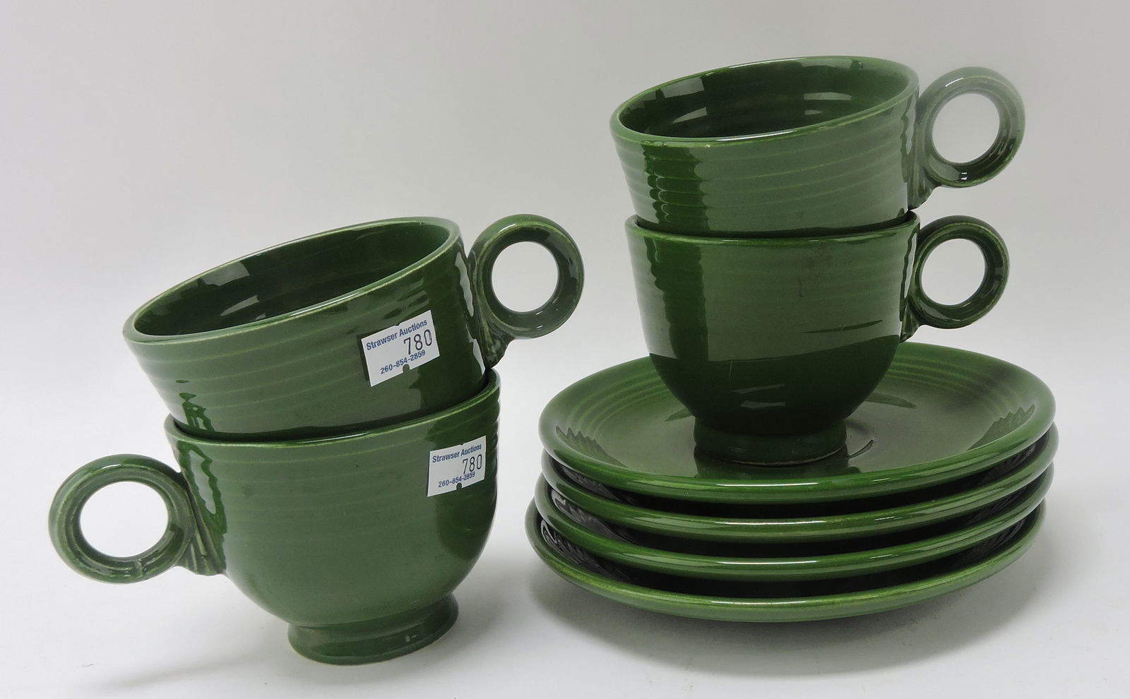Fiesta cup & saucer group, 4 dark green (1 of 1)