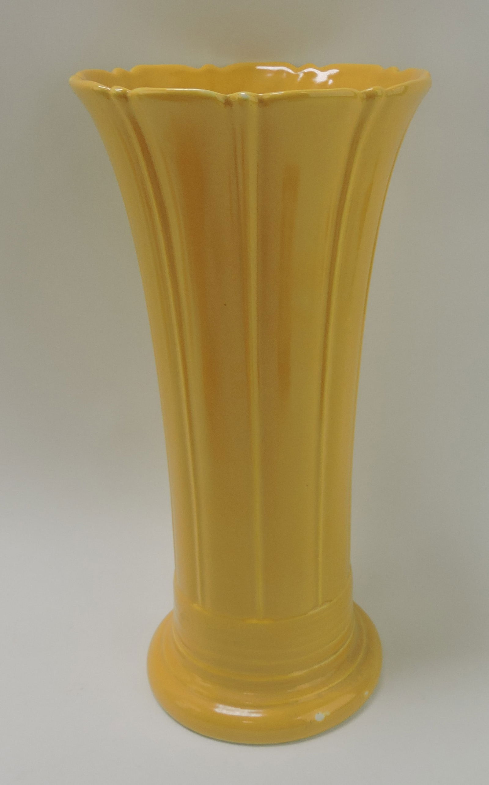 Fiesta 12" flower vase, yellow, glaze (1 of 2)