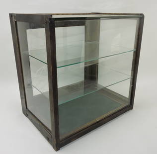 Oak countertop store display case,: 15"h, 15"w, 10"d