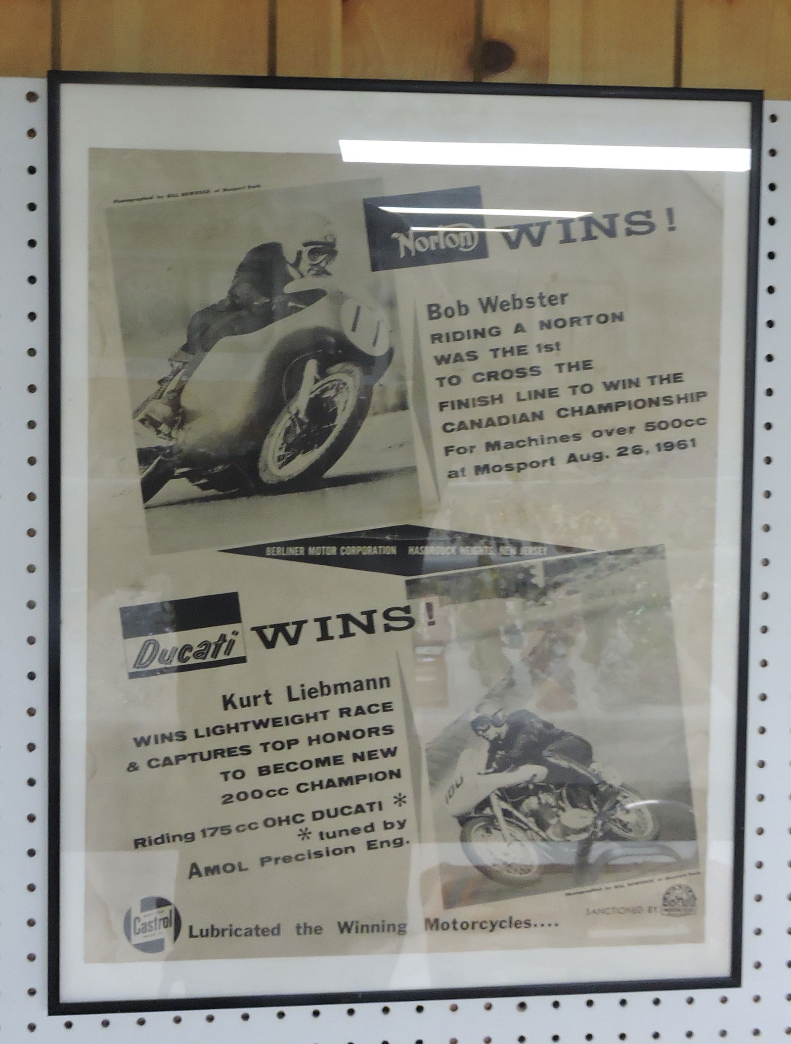 Vintage motorcycle poster Castrol Oil, (1 of 1)