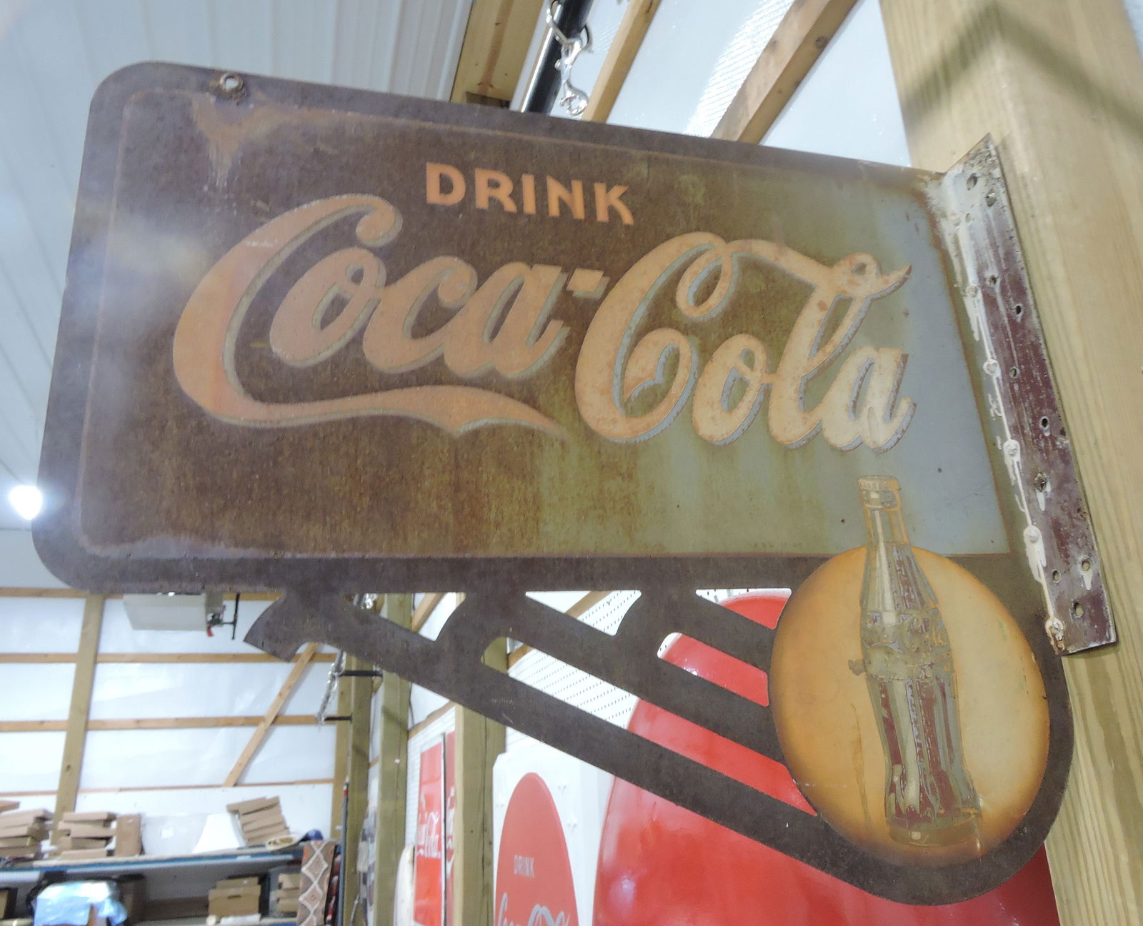 Coca Cola two sided flange sign, (1 of 2)