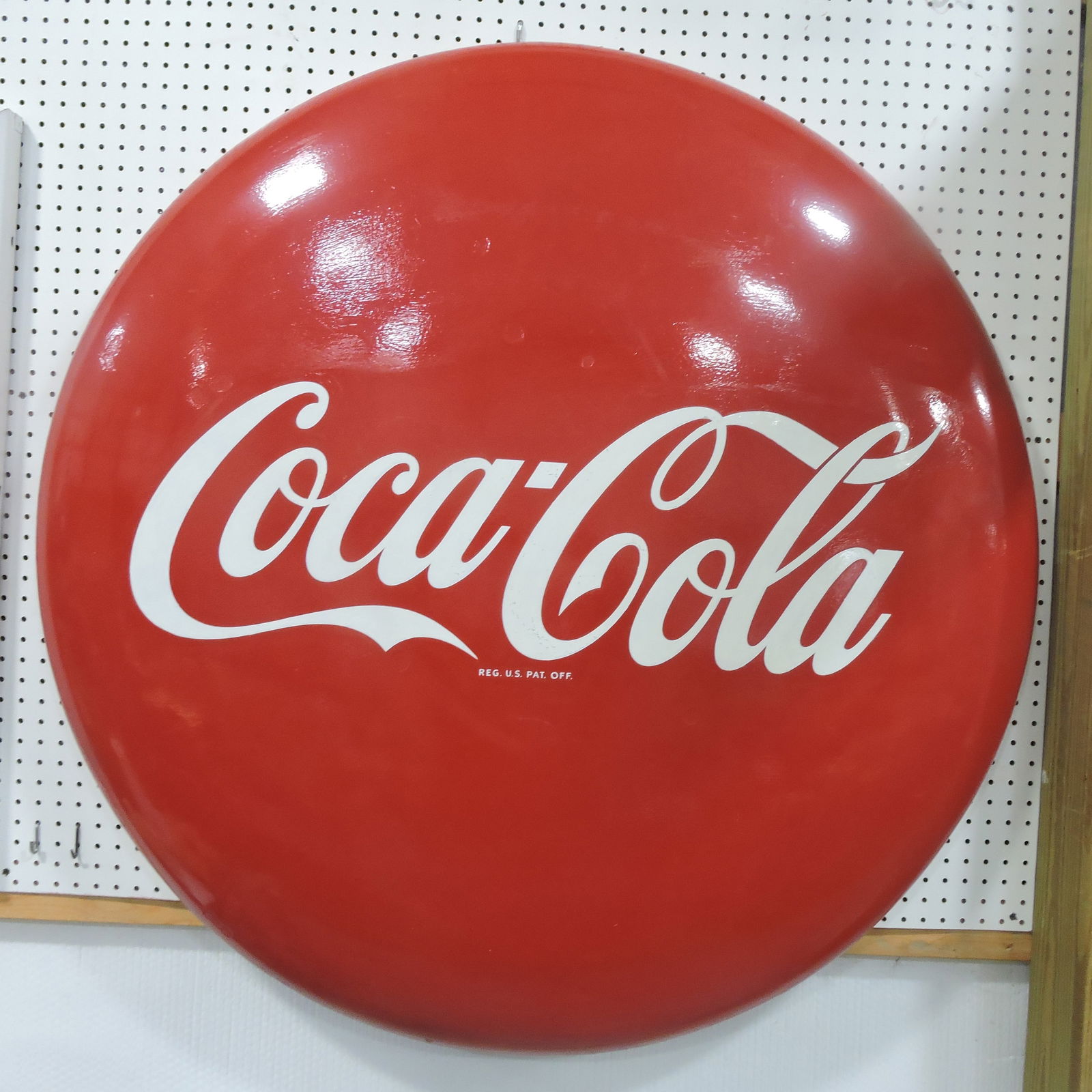 Coca Cola large button sign, (1 of 1)