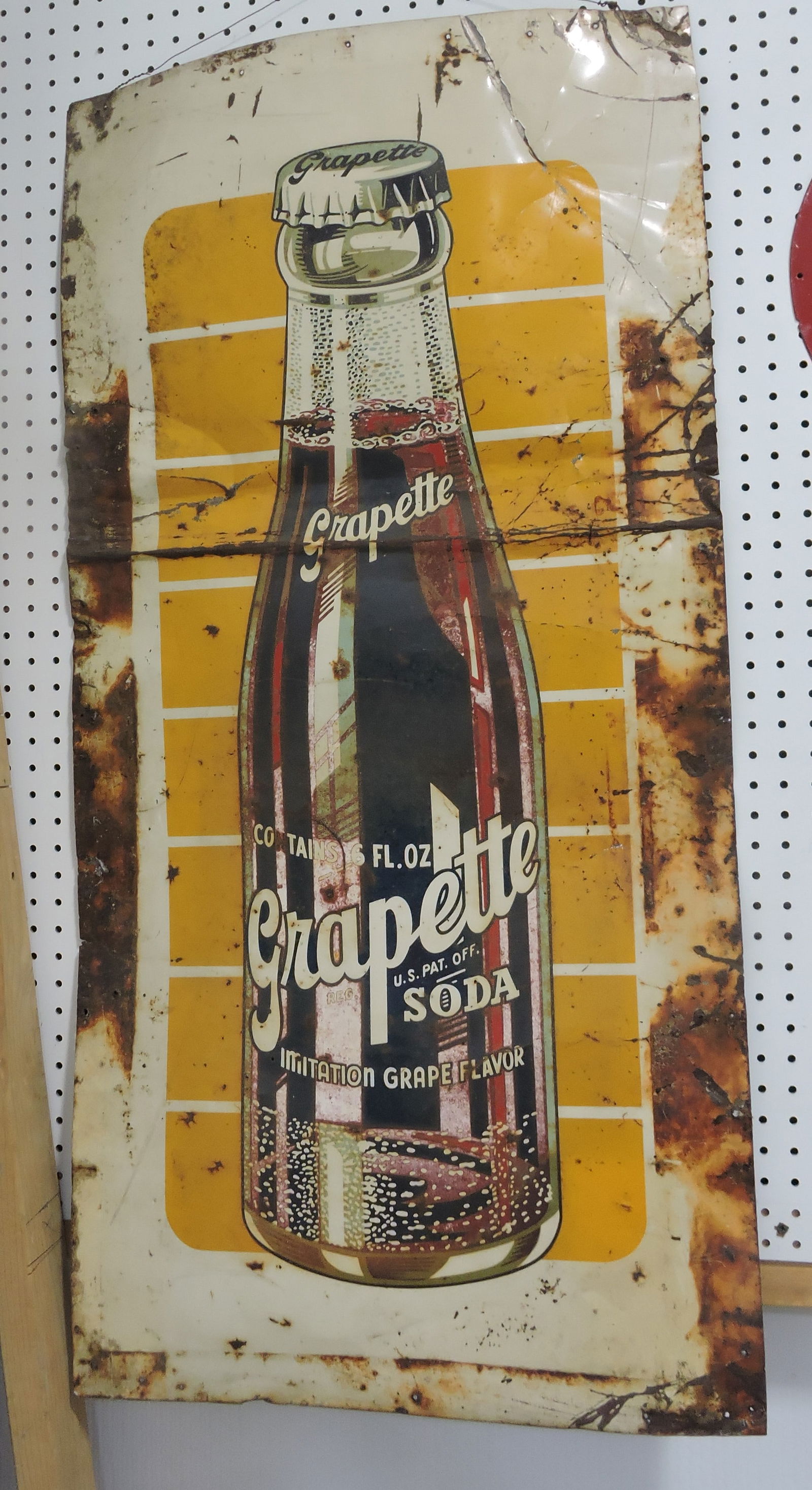 Metal Grapette sign, losses, 47"x23" (1 of 1)