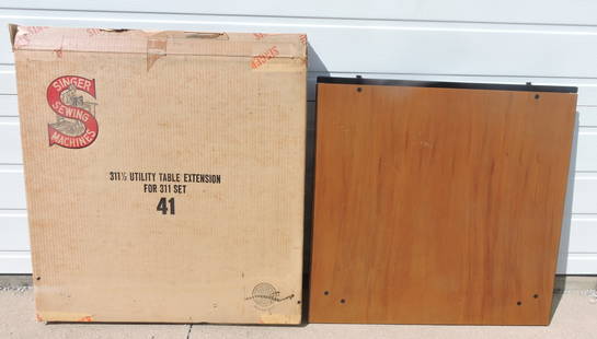 Rare Singer 311 1/2 Utility Table: extension for Featherweight sewing machine, with original box