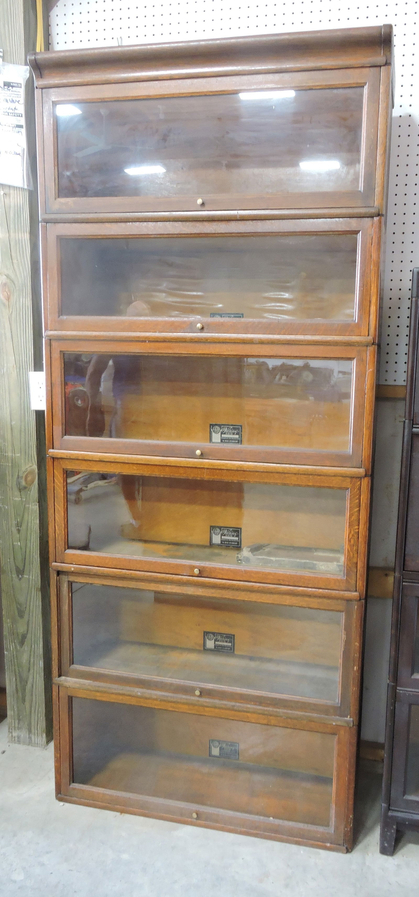 Oak six section lawyers bookcase, (1 of 1)