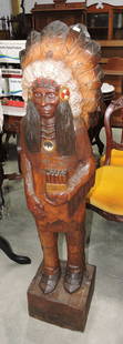 Wooden cigar store Indian, contemporary,: 48"