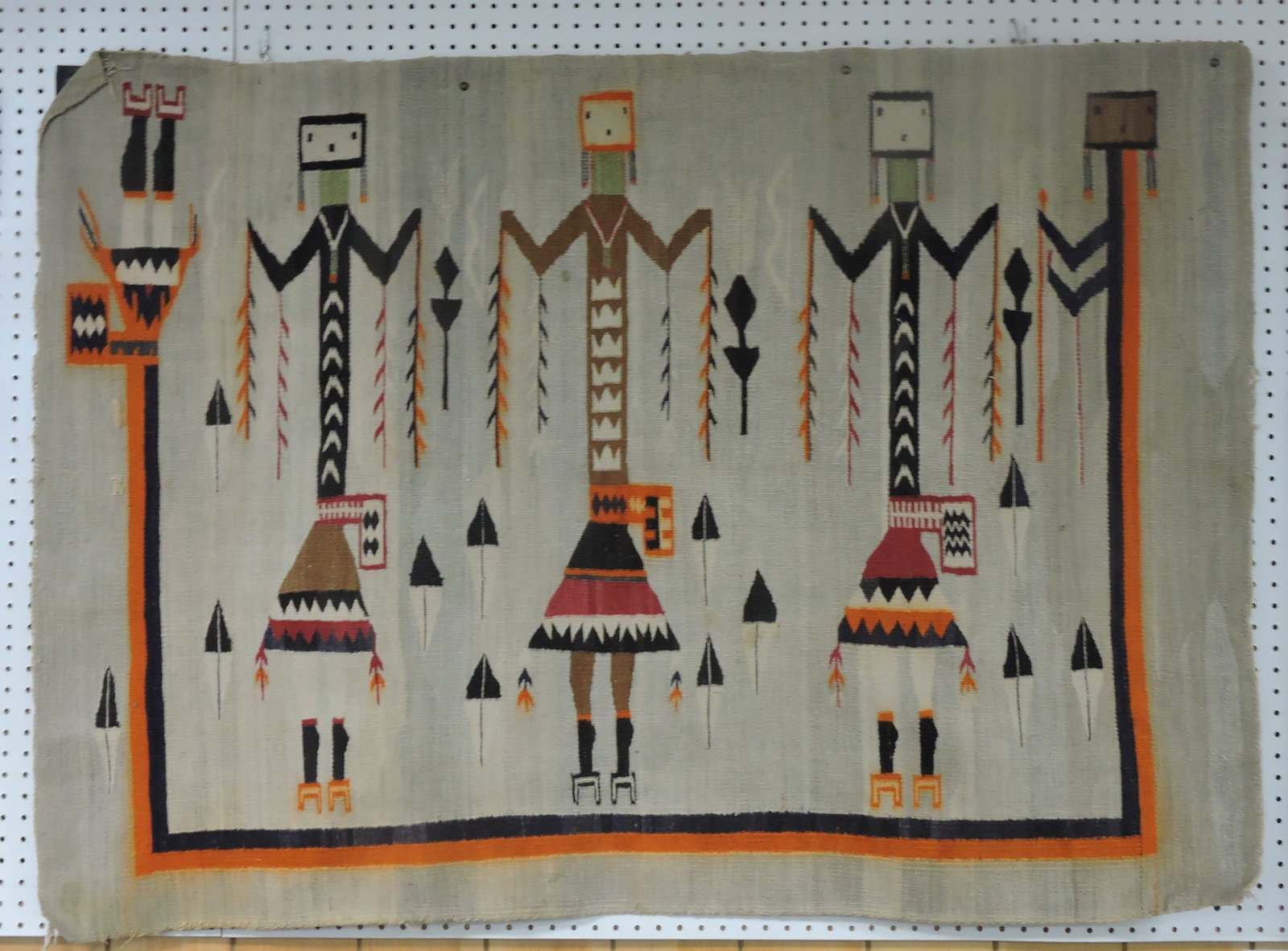 Southwest Navajo Indian rug with: figures, 57"x40"