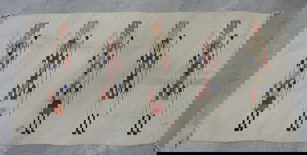 Southwest Navajo Indian rug with: figures, 57"x28"