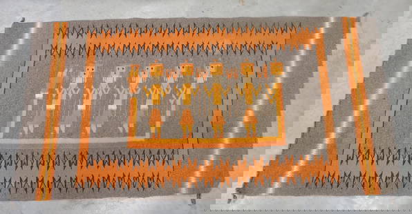 Southwest Navajo Indian rug with: figures, 61"x31"