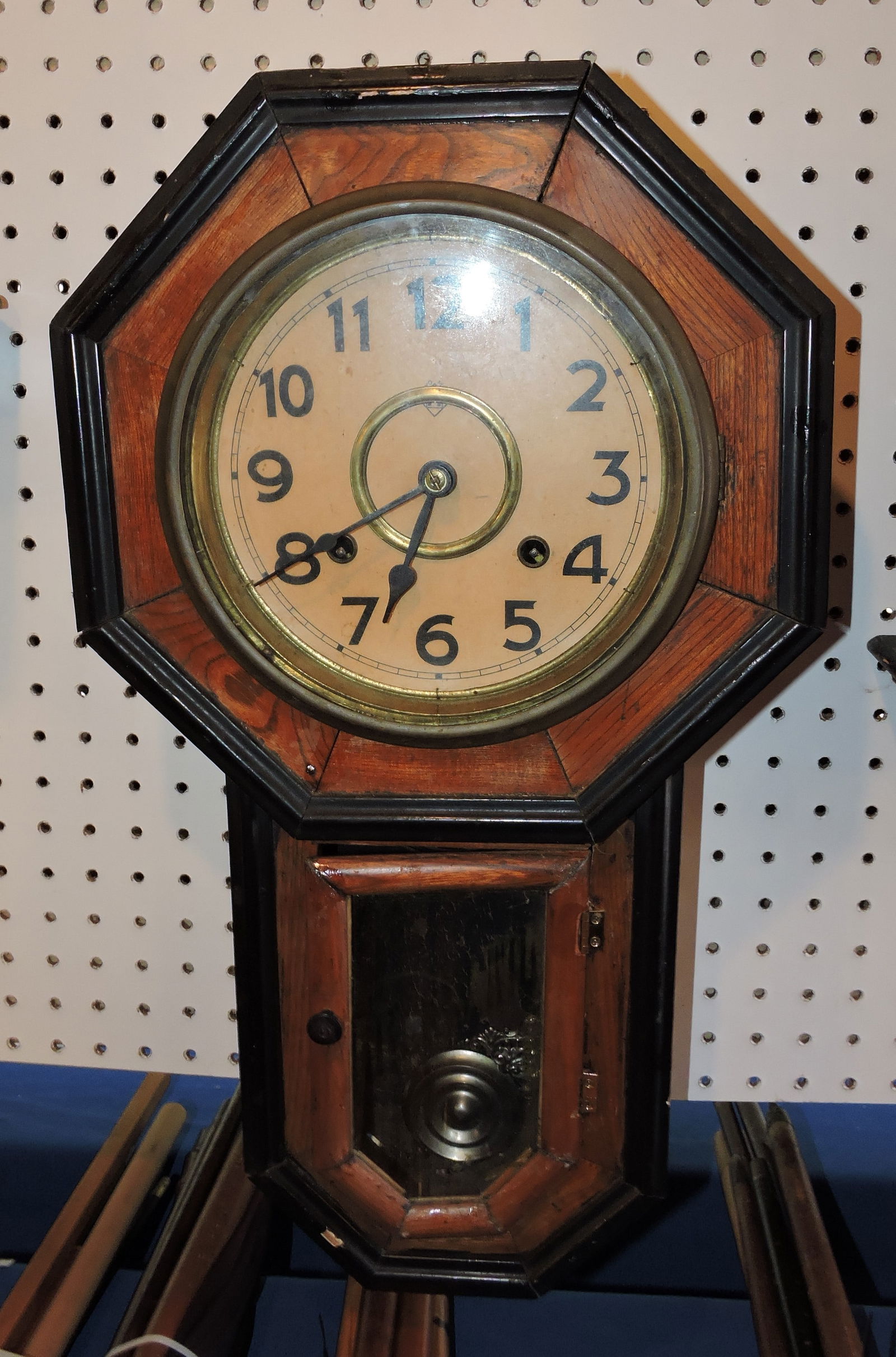 Wall regulator clock, 21": .