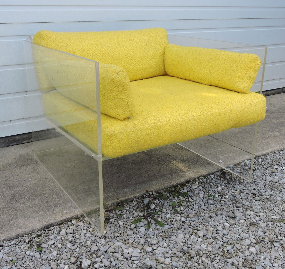 MCM 1960's Lucite cube chair with (1 of 1)