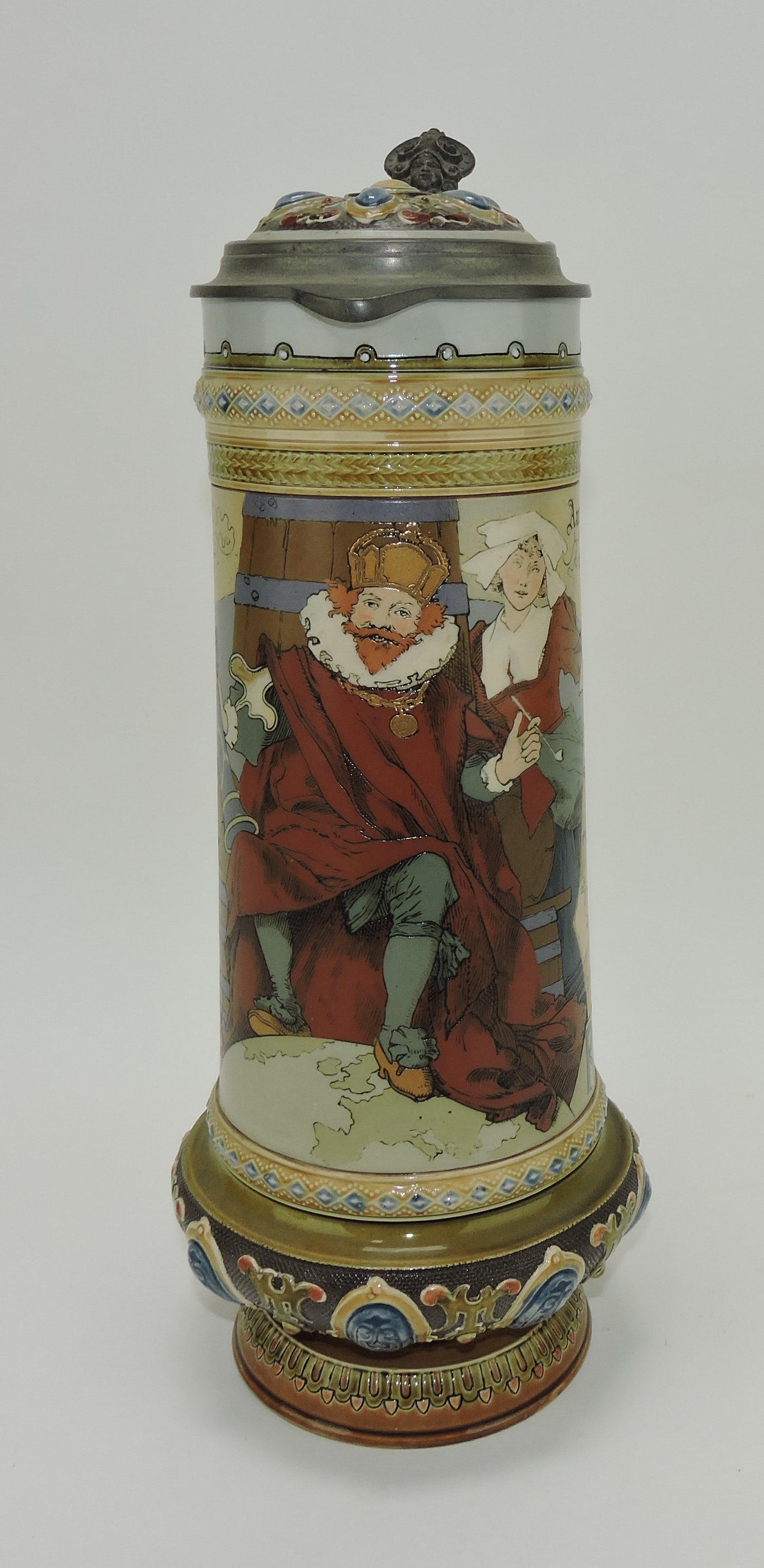 Mettlach stein #2107, 2L, 14", (1 of 3)