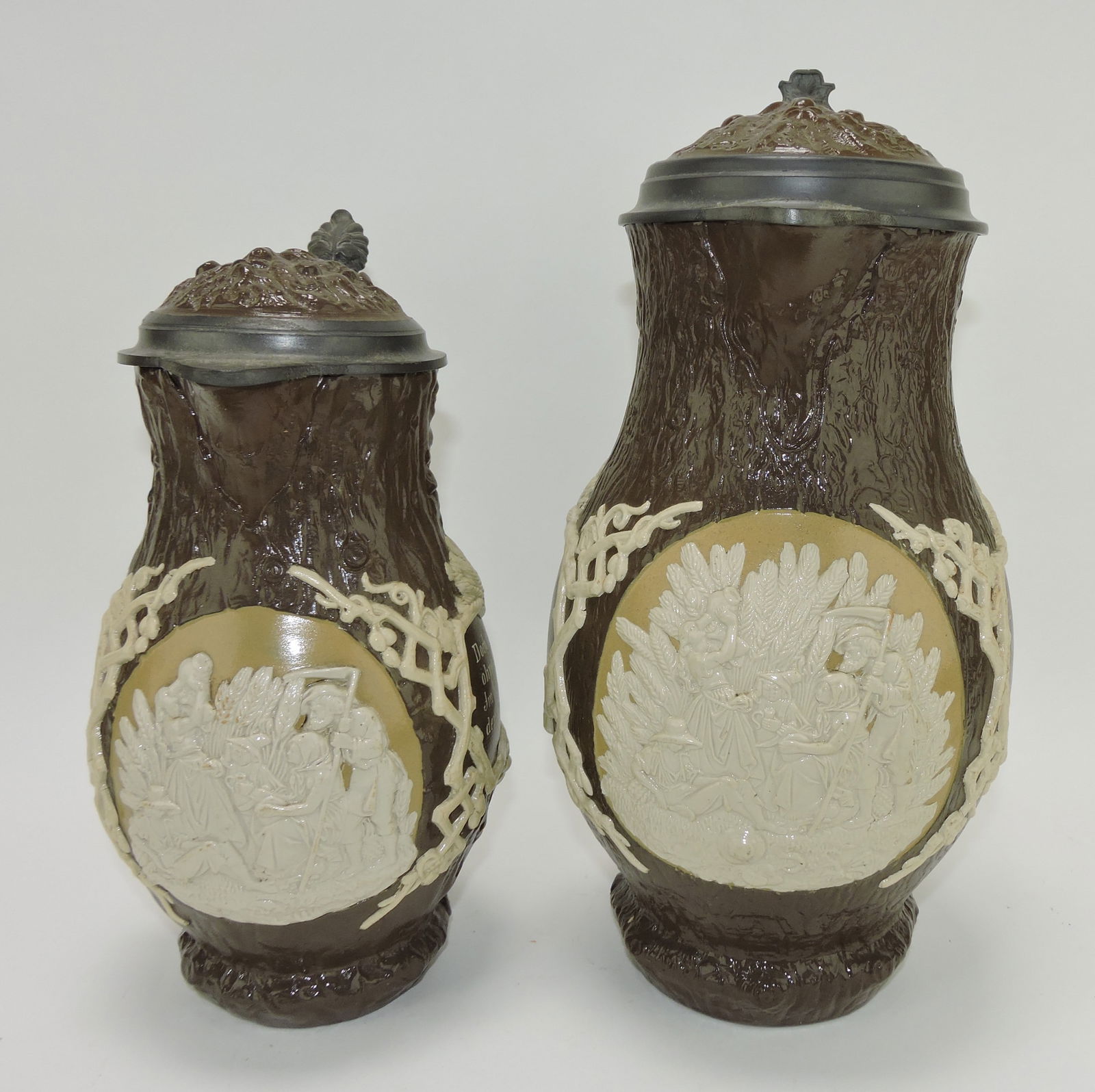 Mettlach lot of 2 steins, #1028 4L and (1 of 3)