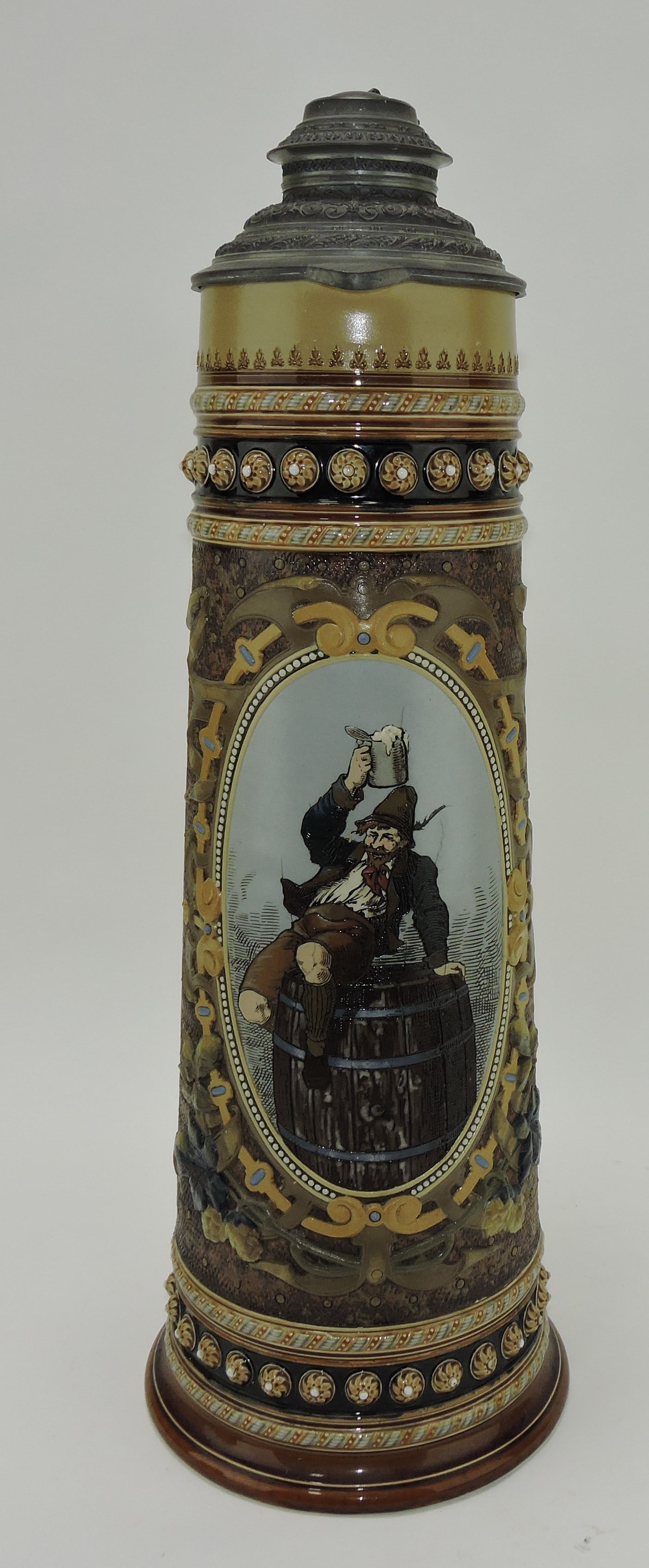 Mettlach stein #1494, 5L, 22", (1 of 2)