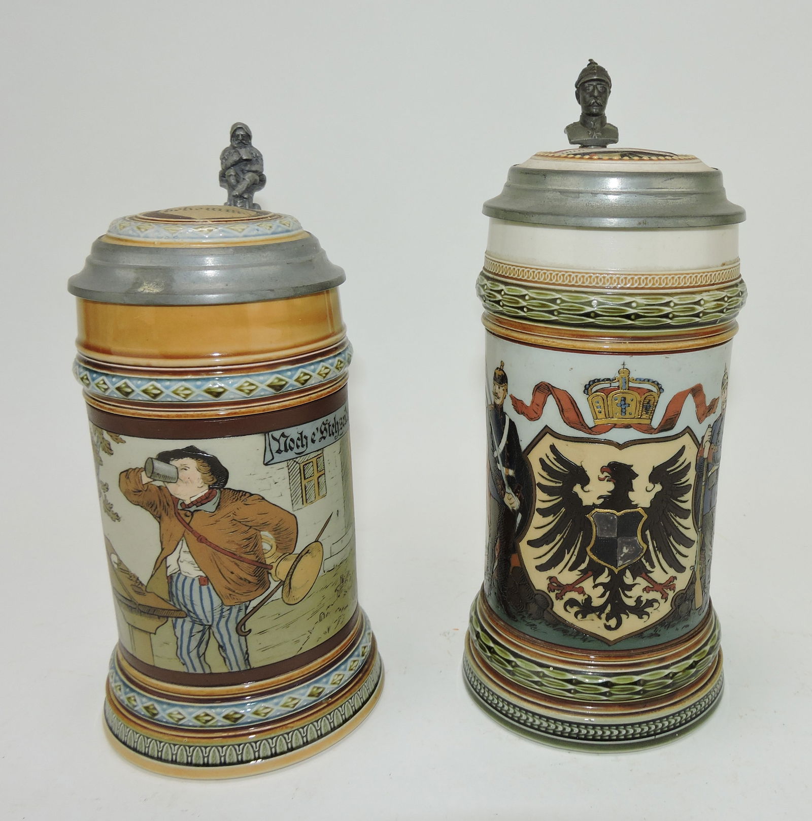 Mettlach lot of 2 steins, #1995 1/2L, (1 of 3)