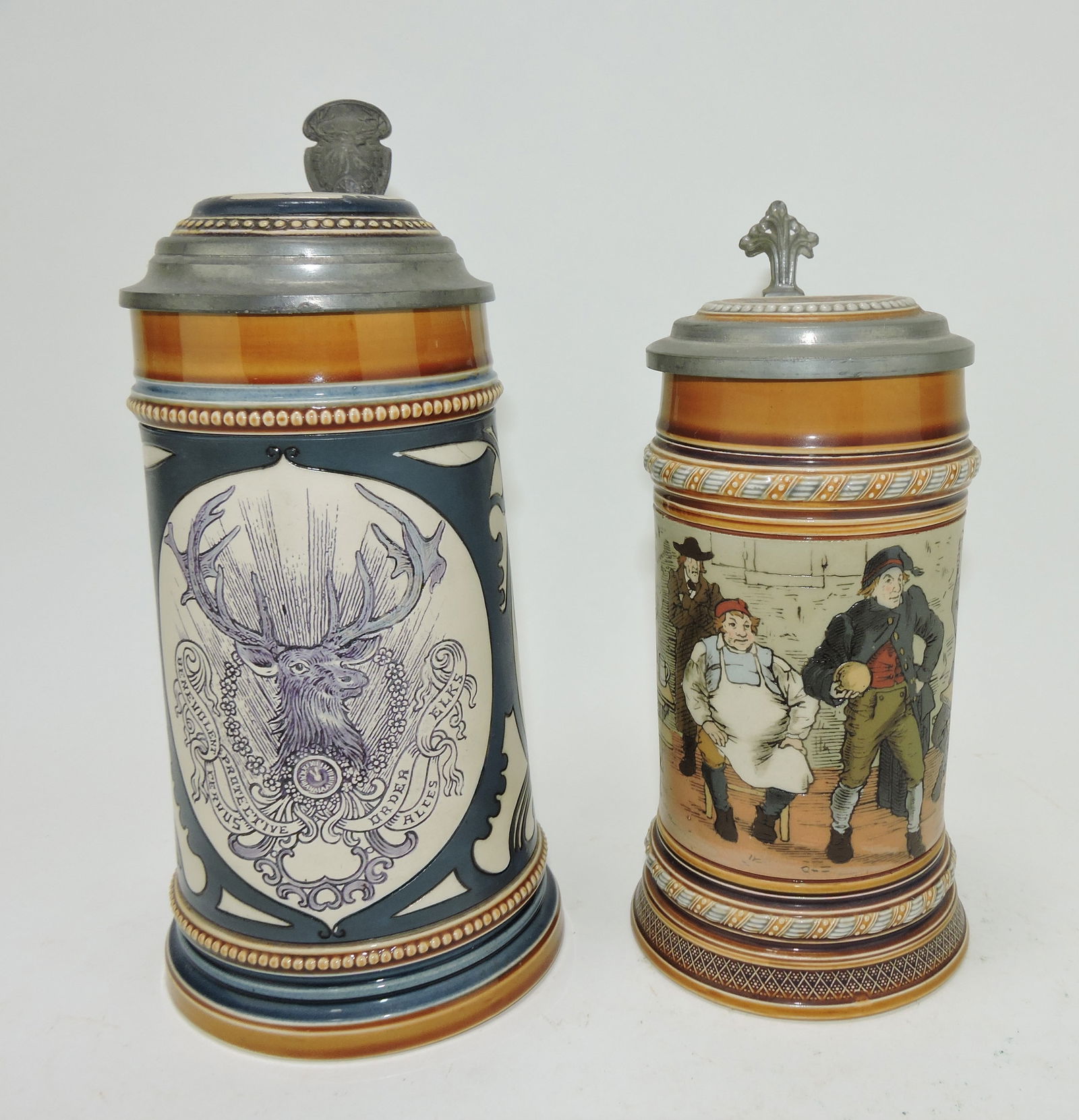 Mettlach lot of 2 steins, #2936 1/2L, (1 of 3)
