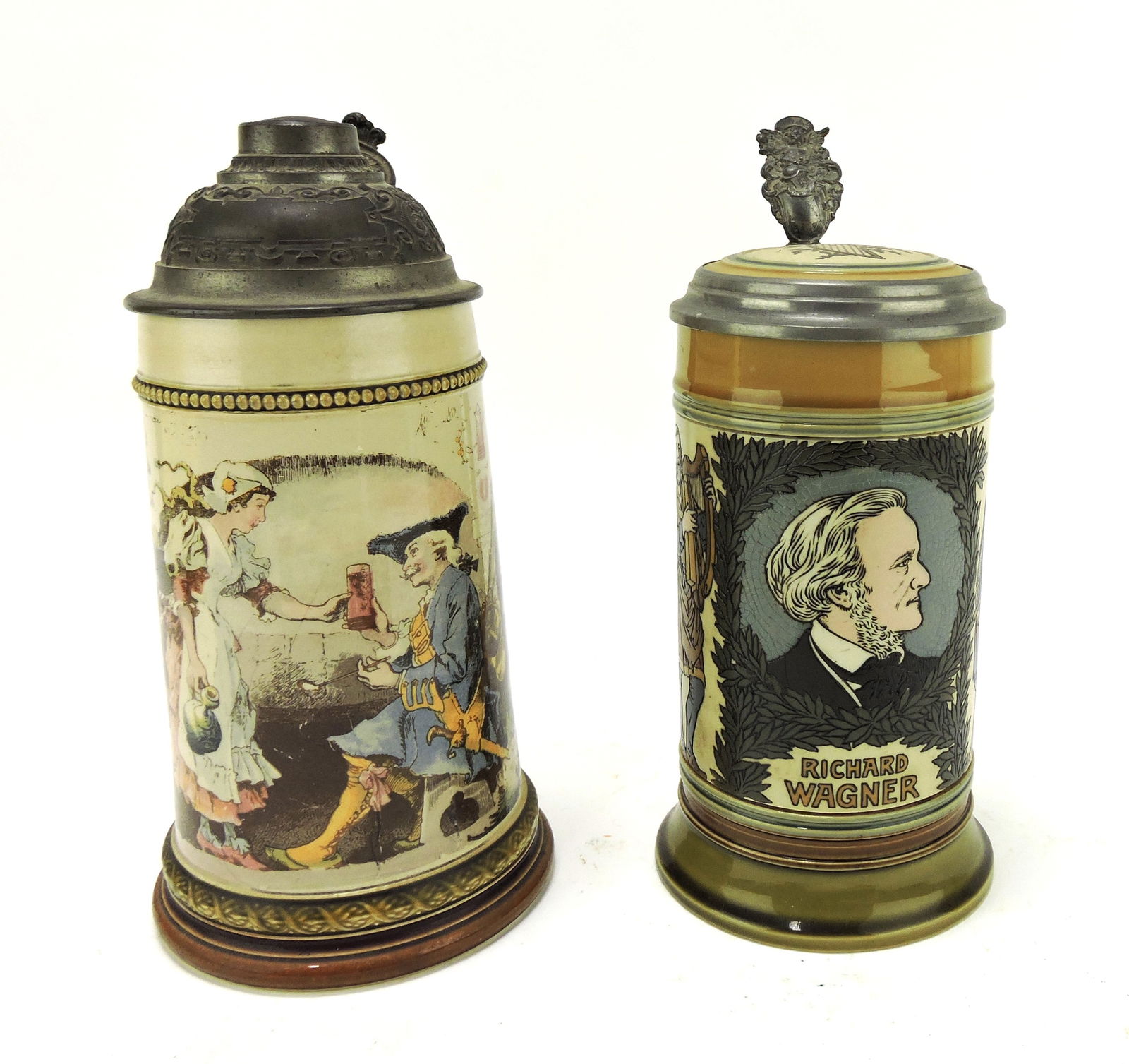 Mettlach lot of 2 steins, #2271 1/2L, (1 of 3)