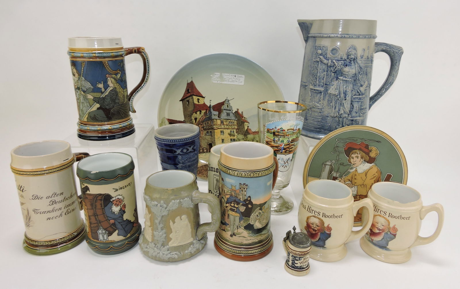 Lot of assorted mugs, steins, plates, (1 of 1)