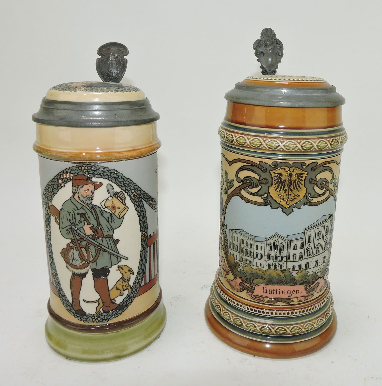 Mettlach lot of 2 steins, #2938 1/2L, (1 of 3)