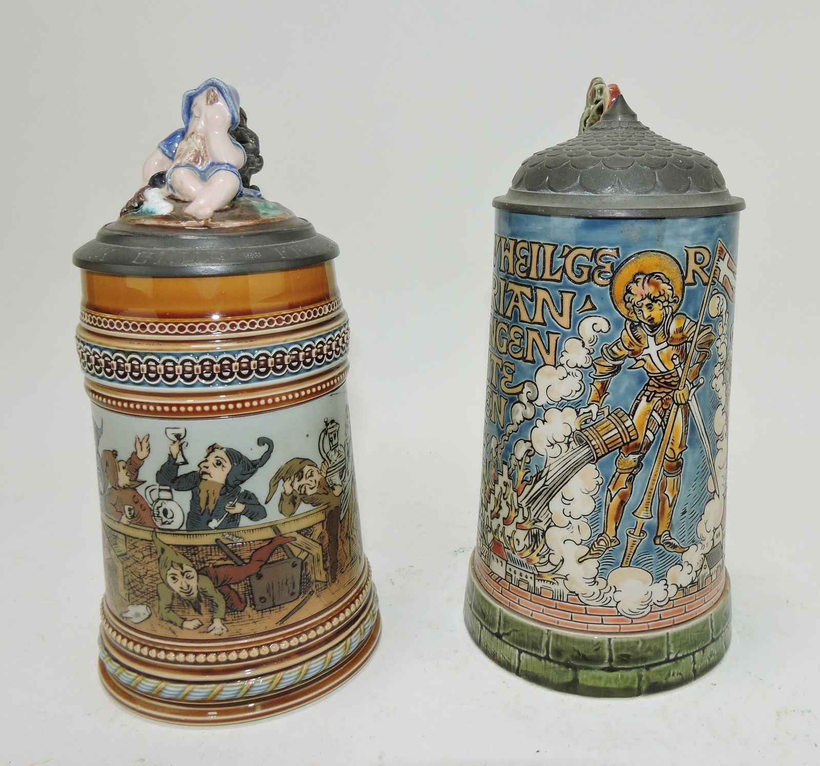 Mettlach lot of 2 steins, #1479 1/2L, (1 of 3)