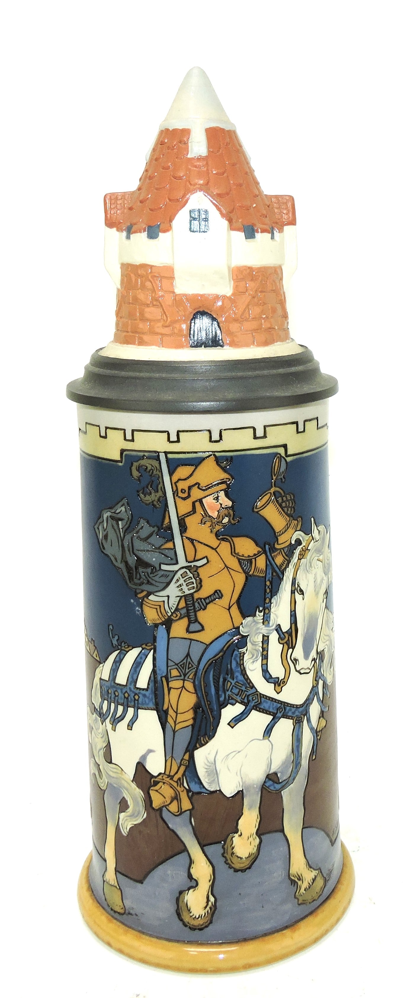 Mettlach stein, #2765 1L, knight on (1 of 3)