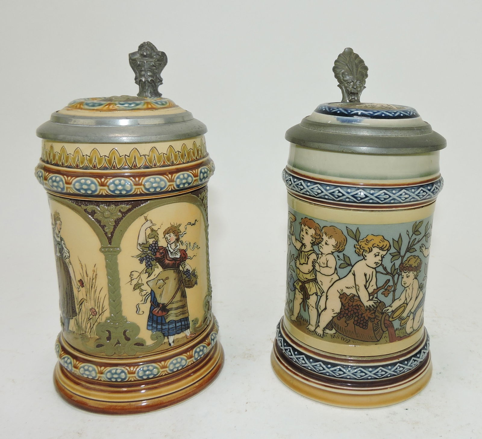 Mettlach lot of 2 steins #1972 1/4L, (1 of 3)