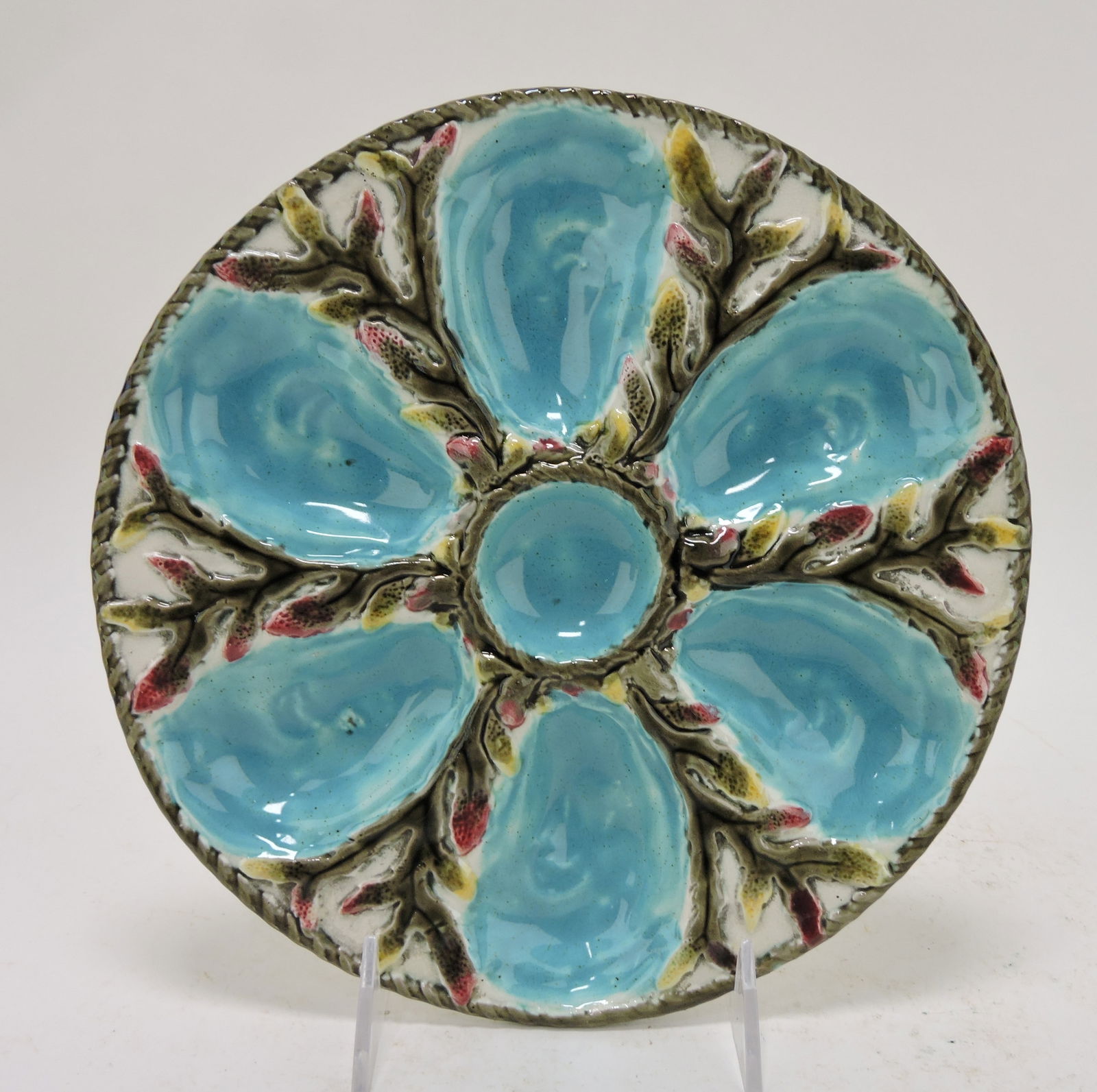 Fielding majolica six well oyster plate, (1 of 1)