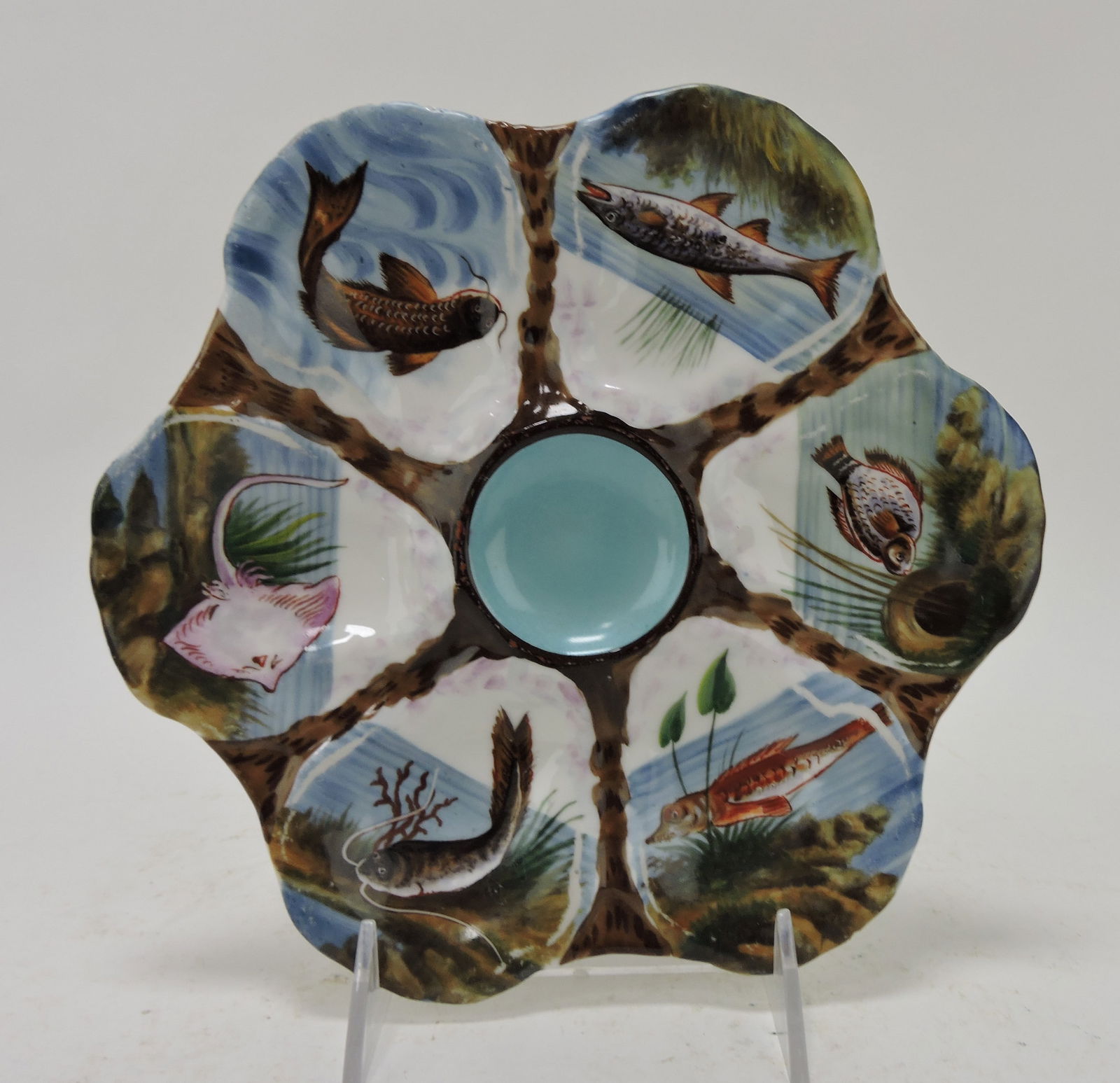 Porcelain six well oyster plate with (1 of 1)
