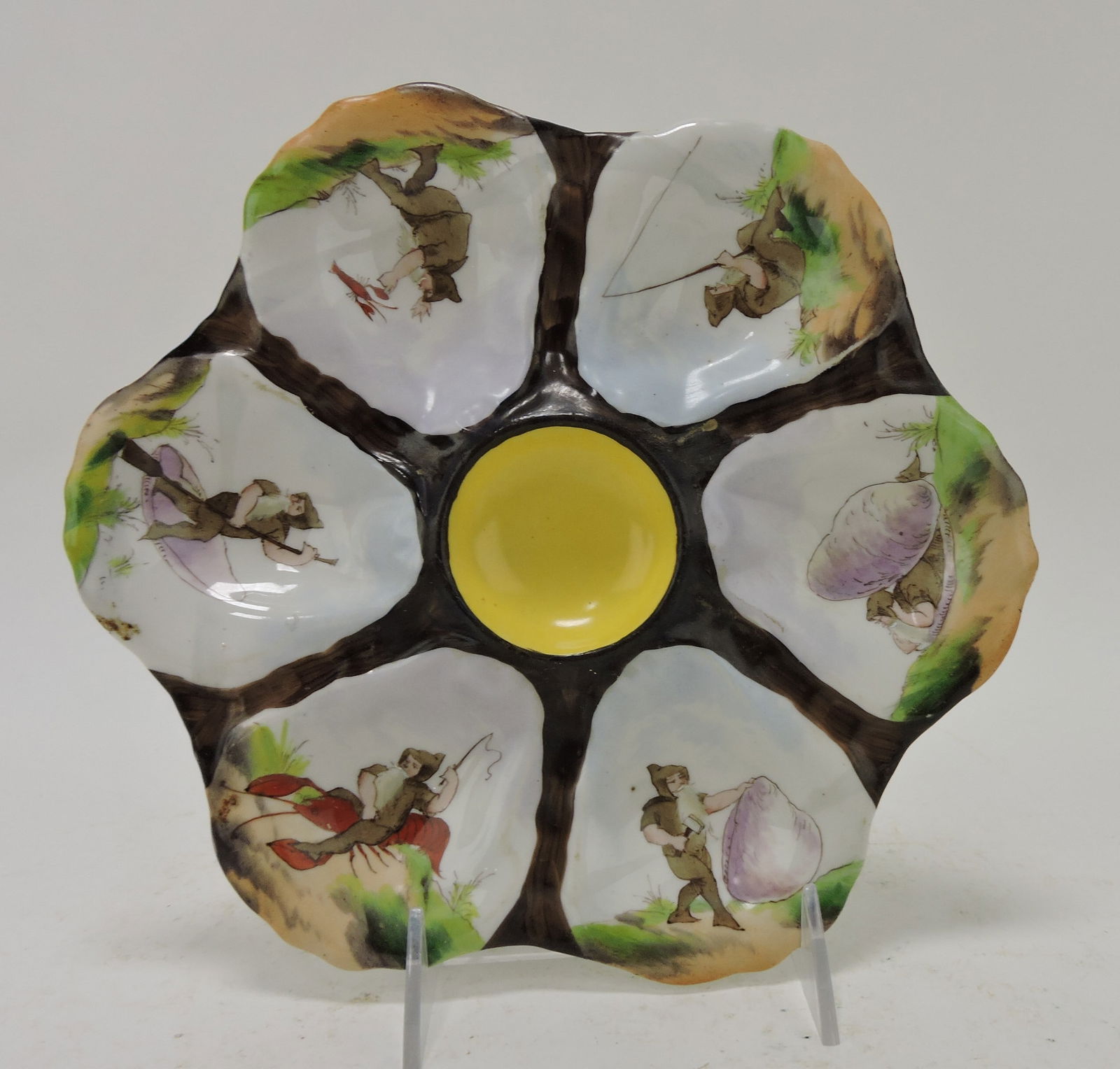 Porcelain six well oyster plate with (1 of 1)